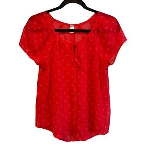 Old Navy Sheer Sleeveless Button Down Keyhole Lightweight Top Women's Size XS